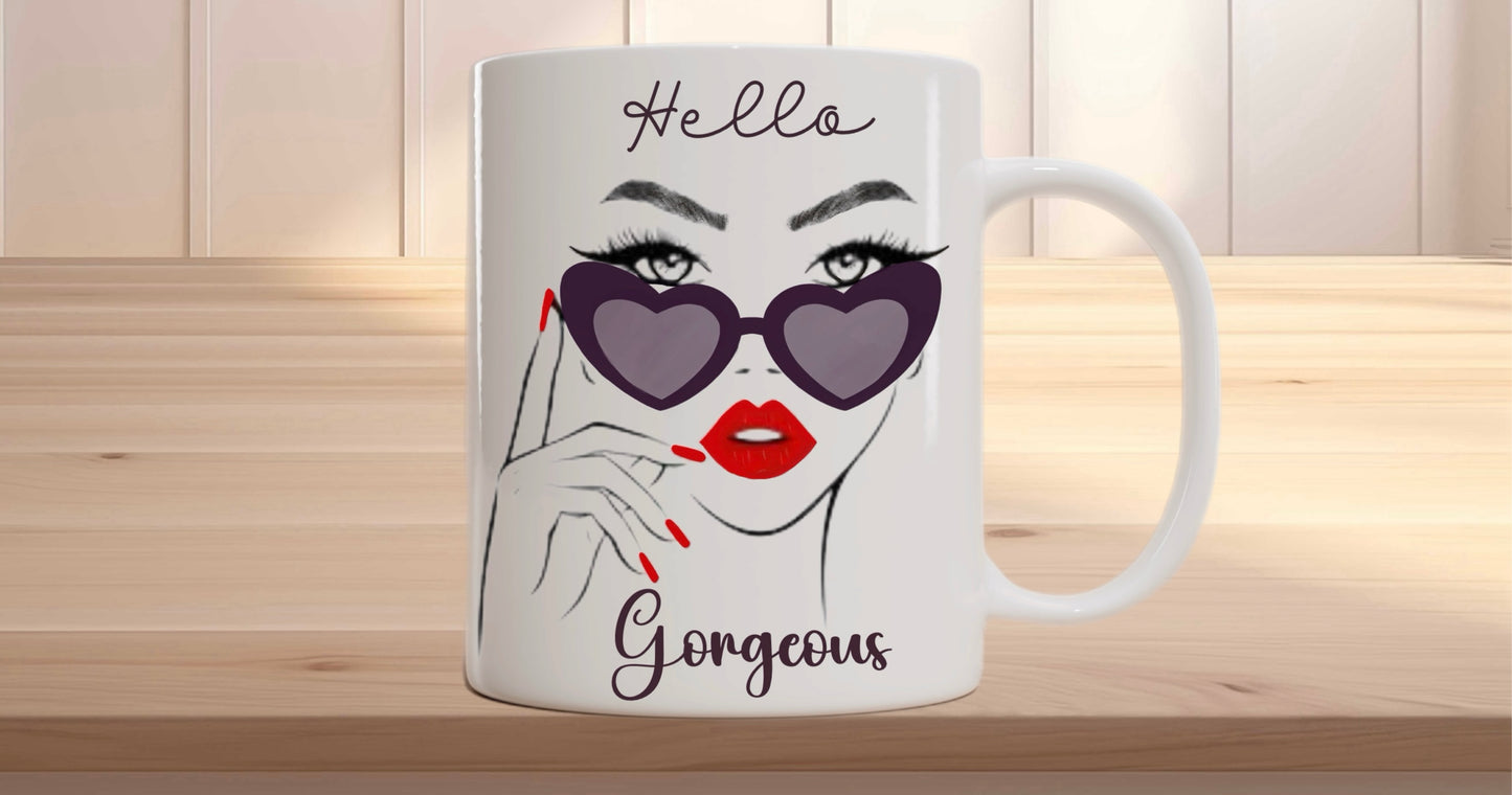 Hello Gorgeous Glam Mug – Chic & Stylish Sip