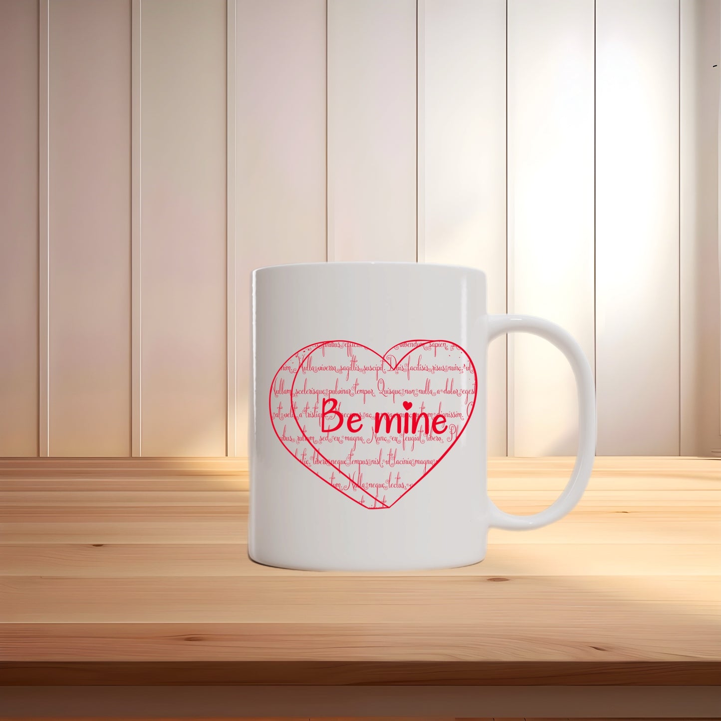 Be Mine Mug – Romantic Heart Design Coffee Cup