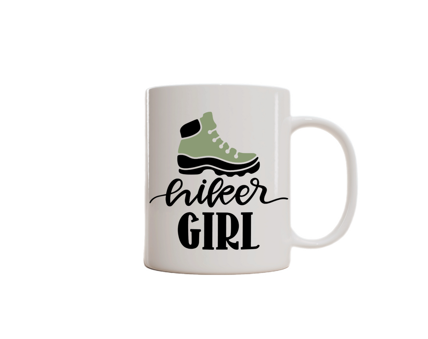 Hiking-Themed Charity Donation Mug. (Hiker Girl)