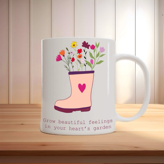 Heart’s Garden Mug – Bloom with Positivity