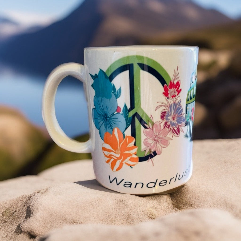 Camping Themed Charity Donation Mug. (Wanderlust and Campfire Dust)