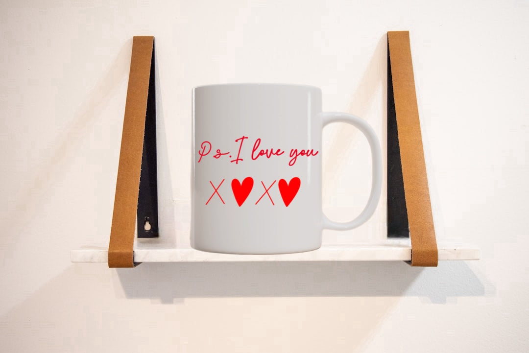 P.S. I Love You Mug – Romantic Red Typography Coffee Cup