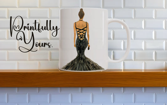 Elegant Sophistication – Hand-Painted Art Mug